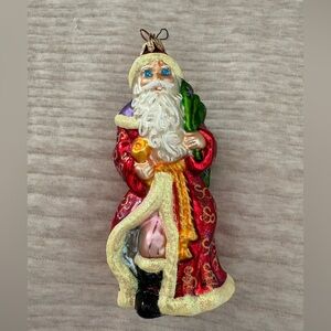Christopher Radko Ol’ Blue Eyes Santa Vintage Holiday Glass Ornament